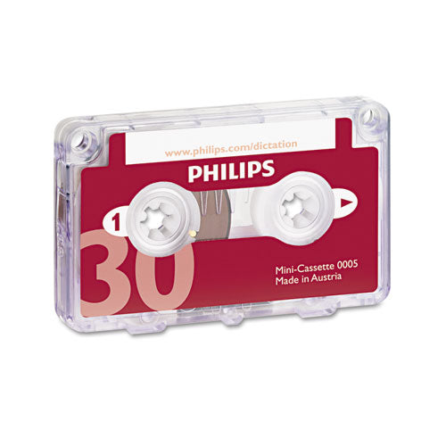 Philips Audio and Dictation Mini Cassette, 30 Minutes (15 x 2), 10-Pack LFH000560