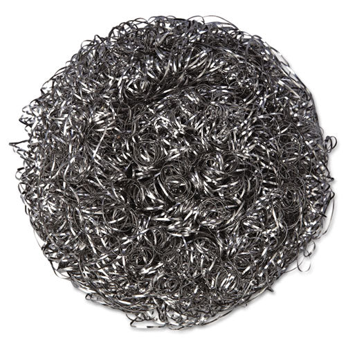 Kurly Kate Stainless Steel Scrubbers, Large, 4 x 4, Steel Gray, 12 Scrubbers-Pack, 6 Packs-Carton 6375650