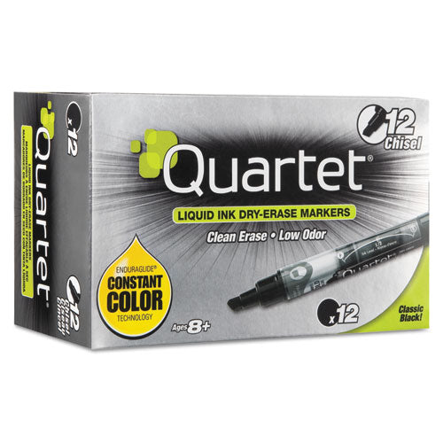 Quartet EnduraGlide Dry Erase Marker, Broad Chisel Tip, Black, Dozen 5001-2MA