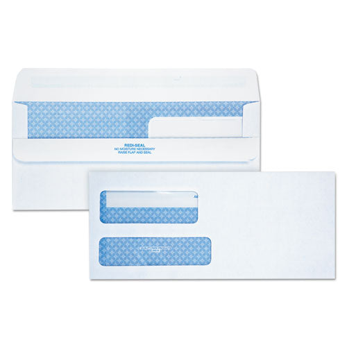 Quality Park Double Window Redi-Seal Security-Tinted Envelope, #9, Commercial Flap, Redi-Seal Closure, 3.88 x 8.88, White, 250-Carton QUA24519