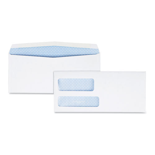 Quality Park Double Window Security-Tinted Check Envelope, #9, Commercial Flap, Gummed Closure, 3.88 x 8.88, White, 500-Box QUA24524