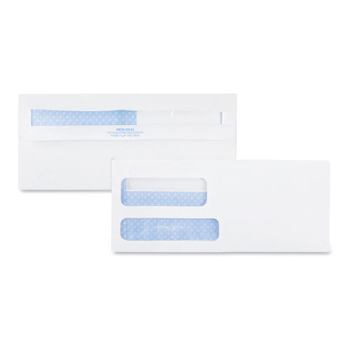 Quality Park Double Window Redi-Seal Security-Tinted Envelope, #9, Commercial Flap, Redi-Seal Closure, 3.88 x 8.88, White, 500-Box QUA24529