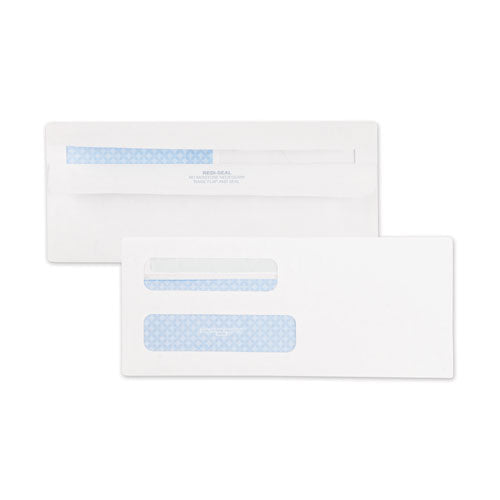 Quality Park Double Window Redi-Seal Security-Tinted Envelope, #8 5-8, Commercial Flap, Redi-Seal Closure, 3.63 x 8.63, White, 500-Box QUA24539