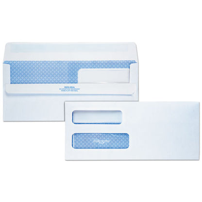 Quality Park Double Window Redi-Seal Security-Tinted Envelope, #10, Commercial Flap, Redi-Seal Closure, 4.13 x 9.5, White, 500-Box QUA24559