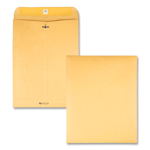 Quality Park Clasp Envelope, #12 1-2, Square Flap, Clasp-Gummed Closure, 9.5 x 12.5, Brown Kraft, 100-Box QUA37793