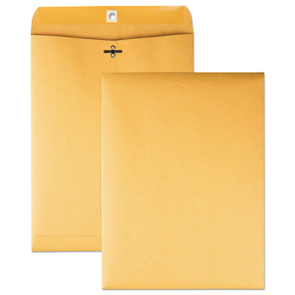 Quality Park Clasp Envelope, #90, Square Flap, Clasp-Gummed Closure, 9 x 12, Brown Kraft, 100-Box QUA37890