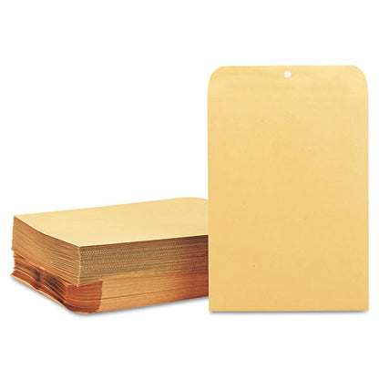 Quality Park Clasp Envelope, #90, Square Flap, Clasp-Gummed Closure, 9 x 12, Brown Kraft, 100-Box QUA37890