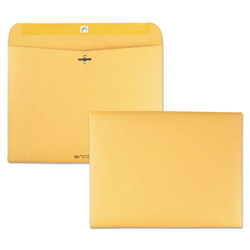 Quality Park Redi-File Clasp Envelope, #90, Cheese Blade Flap, Clasp-Gummed Closure, 9 x 12, Brown Kraft, 100-Box QUA38090