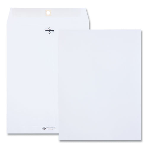 Quality Park Clasp Envelope, #90, Square Flap, Clasp-Gummed Closure, 9 x 12, White, 100-Box QUA38390