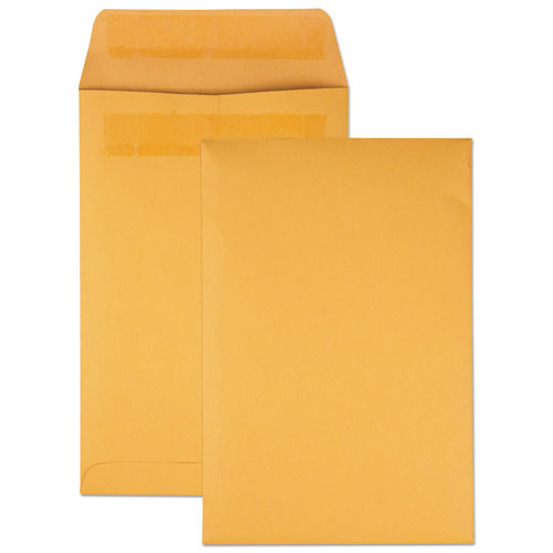 Quality Park Redi-Seal Catalog Envelope, #1, Cheese Blade Flap, Redi-Seal Closure, 6 x 9, Brown Kraft, 100-Box QUA43167