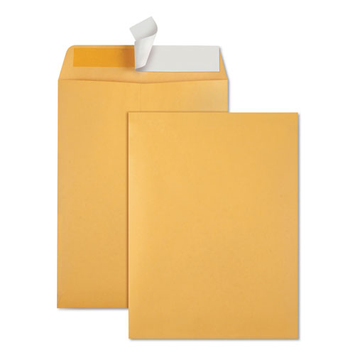 Quality Park Redi-Strip Catalog Envelope, #10 1-2, Cheese Blade Flap, Redi-Strip Closure, 9 x 12, Brown Kraft, 100-Box QUA44562