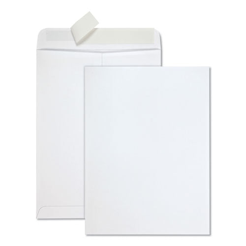 Quality Park Redi-Strip Catalog Envelope, #10 1-2, Cheese Blade Flap, Redi-Strip Closure, 9 x 12, White, 100-Box QUA44582