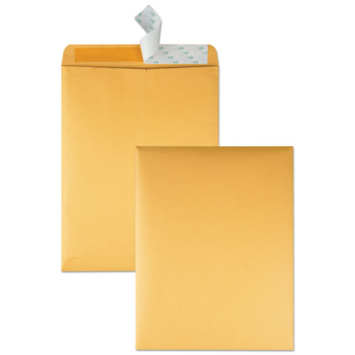 Quality Park Redi-Strip Catalog Envelope, #13 1-2, Cheese Blade Flap, Redi-Strip Closure, 10 x 13, Brown Kraft, 100-Box QUA44762