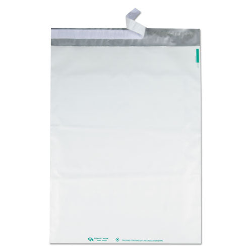 Quality Park Redi-Strip Poly Mailer, #6, Square Flap, Redi-Strip Closure, 14 x 19, White, 100-Pack QUA45235