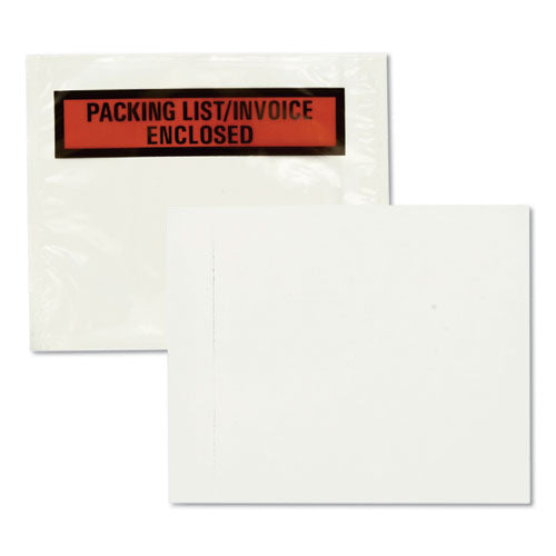 Quality Park Self-Adhesive Packing List Envelope, 4.5 x 5.5, Clear-Orange, 100-Box QUA46894