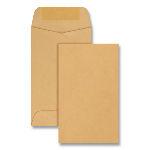 Quality Park Kraft Coin and Small Parts Envelope, #3, Square Flap, Gummed Closure, 2.5 x 4.25, Brown Kraft, 500-Box QUA50262