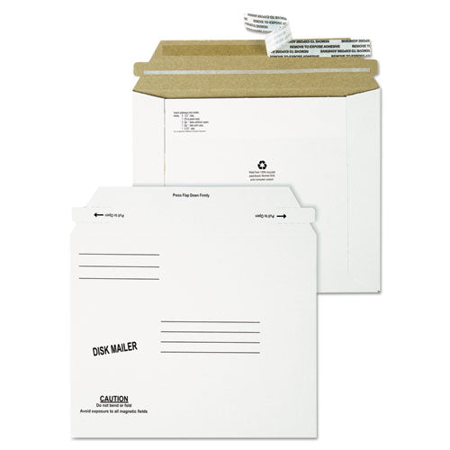 Quality Park Economy Disk-CD Mailer, Square Flap, Self-Adhesive Closure, 7.5 x 6.06, White, 100-Carton QUA64117