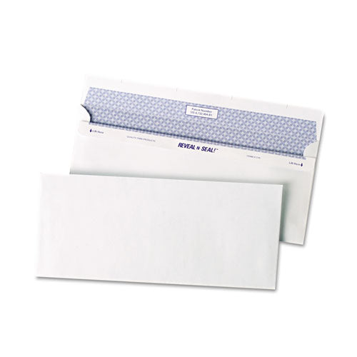 Quality Park Reveal-N-Seal Envelope, #10, Commercial Flap, Self-Adhesive Closure, 4.13 x 9.5, White, 500-Box QUA67218