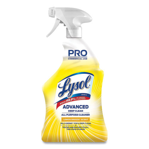 Professional LYSOL Brand Advanced Deep Clean All Purpose Cleaner, Lemon Breeze, 32 oz Trigger Spray Bottle 19200-00351