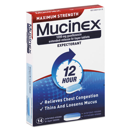 Mucinex Maximum Strength Expectorant, 14 Tablets-Box 63824-02314