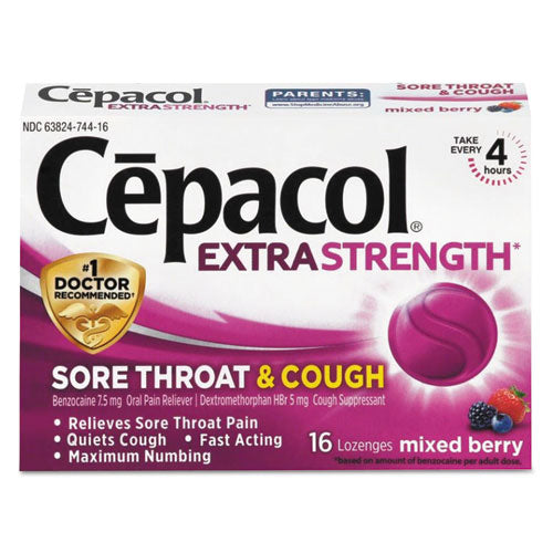 Cepacol Sore Throat and Cough Lozenges, Mixed Berry, 16 Lozenges 63824-74016