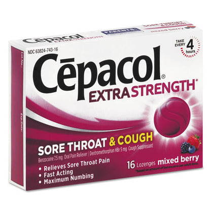 Cepacol Sore Throat and Cough Lozenges, Mixed Berry, 16 Lozenges 63824-74016