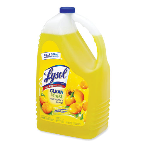 Lysol Clean and Fresh Multi-Surface Cleaner, Sparkling Lemon and Sunflower Essence, 144 oz Bottle, 4-Carton 36241-77617