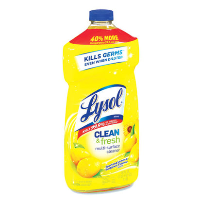 Lysol Clean and Fresh Multi-Surface Cleaner, Sparkling Lemon and Sunflower Essence, 40 oz Bottle, 9-Carton 19200-78626