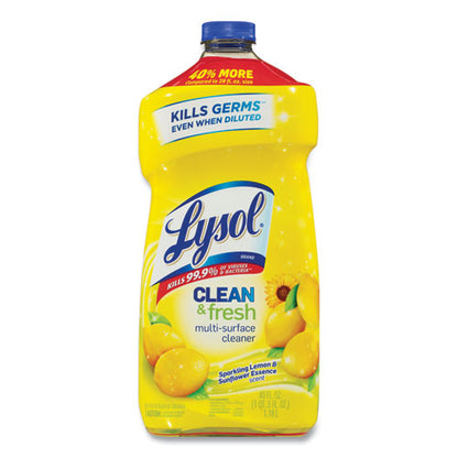 Lysol Clean and Fresh Multi-Surface Cleaner, Sparkling Lemon and Sunflower Essence Scent, 40 oz Bottle 19200-78626