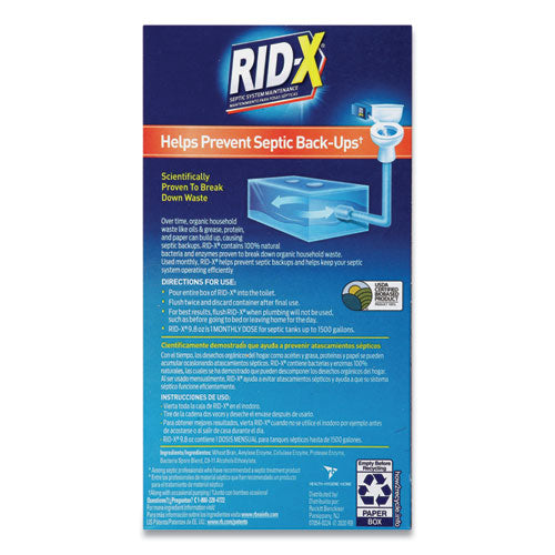 RID-X Septic System Treatment Concentrated Powder, 9.8 oz, 12-Carton 19200-80306