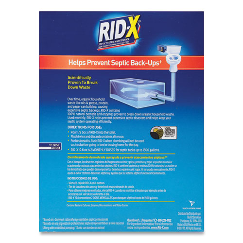 RID-X® Septic System Treatment Concentrated Powder, 9.8 oz, 12/Carton