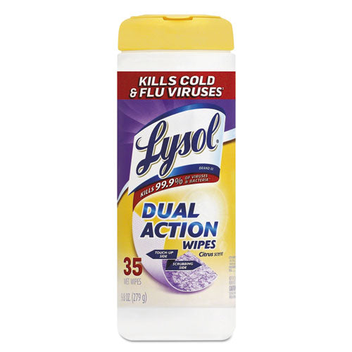 Lysol Dual Action Disinfecting Wipes Citrus Scent 35 Wipes (12 Pack) 19200-81143