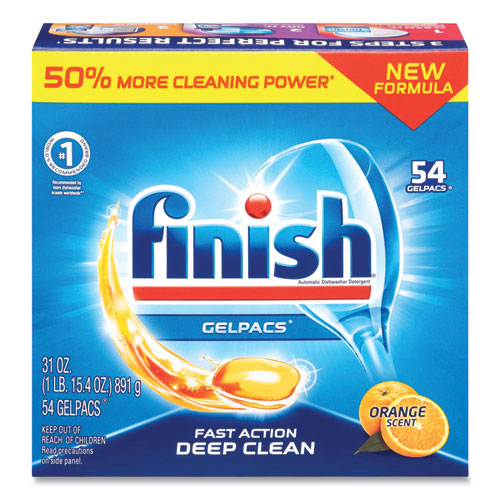Finish Dish Detergent Gelpacs, Orange Scent, 54-Box, 4 Boxes-Carton 51700-81181