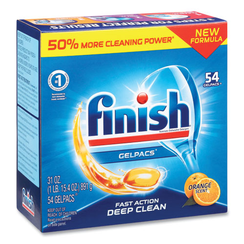 Finish Dish Detergent Gelpacs, Orange Scent, 54-Box, 4 Boxes-Carton 51700-81181