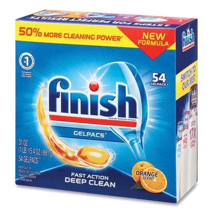 Finish Dish Detergent Gelpacs, Orange Scent, 54-Box 51700-81181