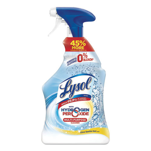 Lysol Multi-Purpose Hydrogen Peroxide Cleaner, Citrus Sparkle Zest, 32 oz Trigger Spray Bottle, 9-Carton 19200-89289