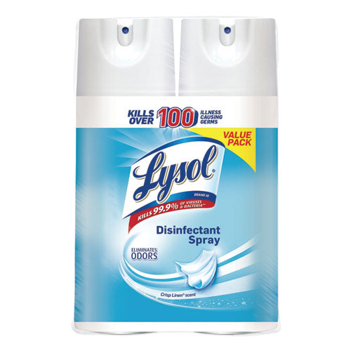 Lysol Disinfectant Spray, Crisp Linen, 12.5 oz Aerosol Spray, 2-Pack, 6 Pack-Carton 19200-89946