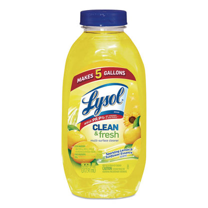 Lysol Clean and Fresh Multi-Surface Cleaner, Sparkling Lemon and Sunflower Essence, 10.75 oz Bottle, 20-Carton 19200-93805