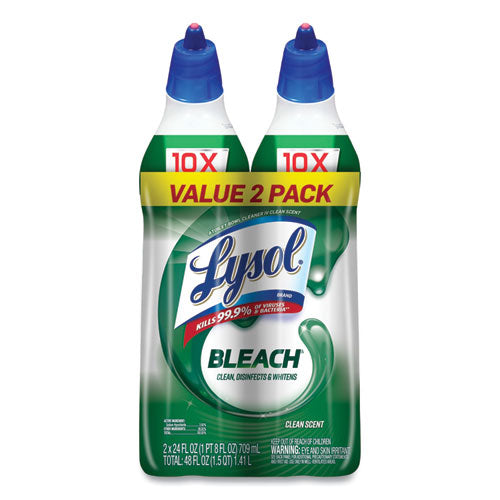 Lysol Disinfectant Toilet Bowl Cleaner with Bleach, 24 oz, 2-Pack 19200-96085