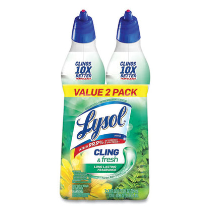 Lysol Clean and Fresh Toilet Bowl Cleaner Cling Gel, Forest Rain Scent, 24 oz, 2-Pack 19200-98015