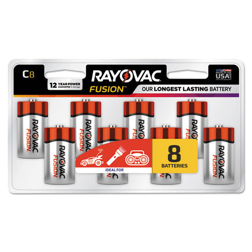 Rayovac Fusion Advanced Alkaline C Batteries, 8-Pack 8148LTFUSK