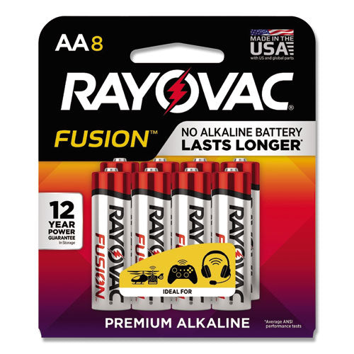 Rayovac Fusion Advanced Alkaline AA Batteries, 8-Pack 8158TFUSK