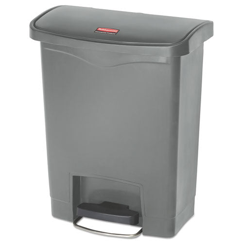 Rubbermaid Commercial Slim Jim Resin Step-On Container, Front Step Style, 8 gal, Gray 1883600