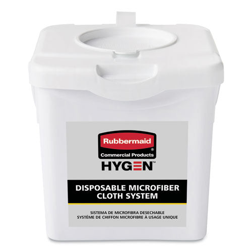 Rubbermaid Commercial HYGEN Disposable Microfiber Charging Bucket, 7.92 x 7.75 x 7.44, White, 4-Carton 2135007