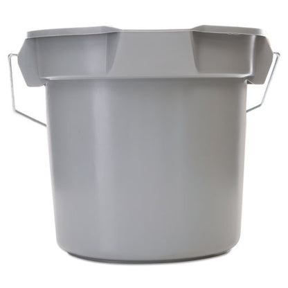 Rubbermaid Commercial 14 Quart Round Utility Bucket, 12" Diameter x 11 1-4"h, Gray Plastic FG261400GRAY