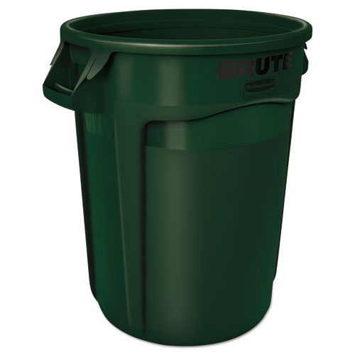 Rubbermaid Commercial Round Brute Container, Plastic, 32 gal, Dark Green FG263200DGRN