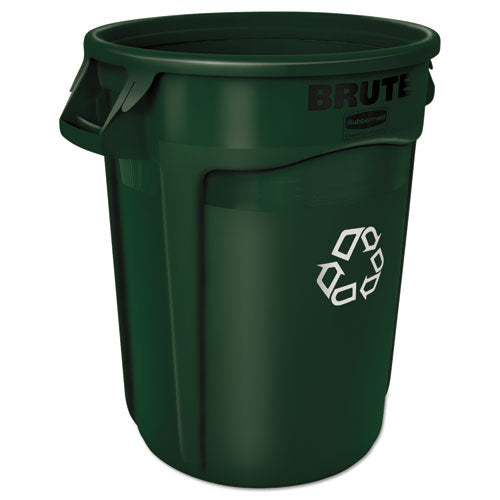 Rubbermaid Commercial Round Brute Container, Plastic, 32 gal, Dark Green FG263200DGRN