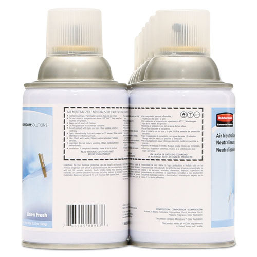 Rubbermaid Commercial TC Standard Aerosol Refill, Linen Fresh, 6 oz Aerosol Spray, 12-Carton FG4009831