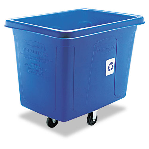 Rubbermaid Commercial Recycling Cube Truck, Rectangular, Polyethylene, 500 lb Capacity, Blue FG461673BLUE