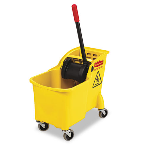Rubbermaid Commercial Tandem 31qt Bucket-Wringer Combo, Yellow FG738000YEL